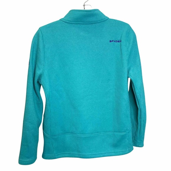 Spyder Girl's Jacket Zip Up Knit Zip  Blue Core Fleece High Neck Item# 186410 XL - Picture 5 of 8